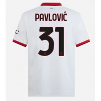 AC Milan Strahinja Pavlovic #31 Vieraspaita 2024-25 Lyhythihainen